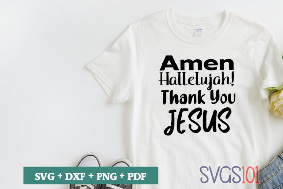 Amen Hallelujah Thank You Jesus SVG for Creative Projects