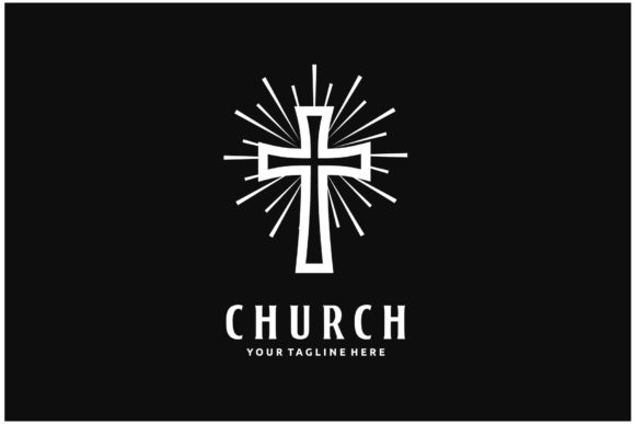 Church Christian Cross and Sunburst Logo – A Display Font with Sacred Symbolism