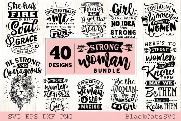 Strong Woman Bundle 40 Designs
